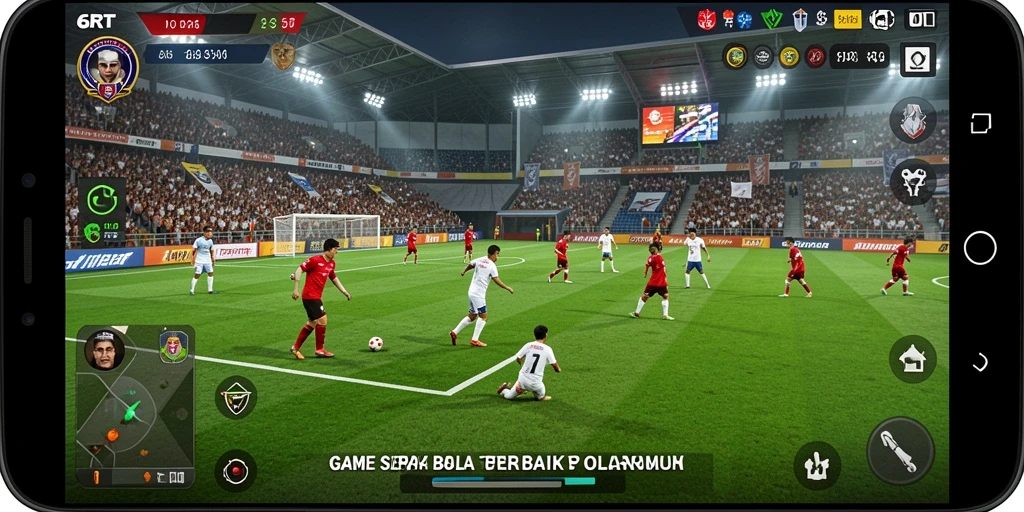 Screenshot gameplay 6RT menunjukkan aksi seru sepak bola.