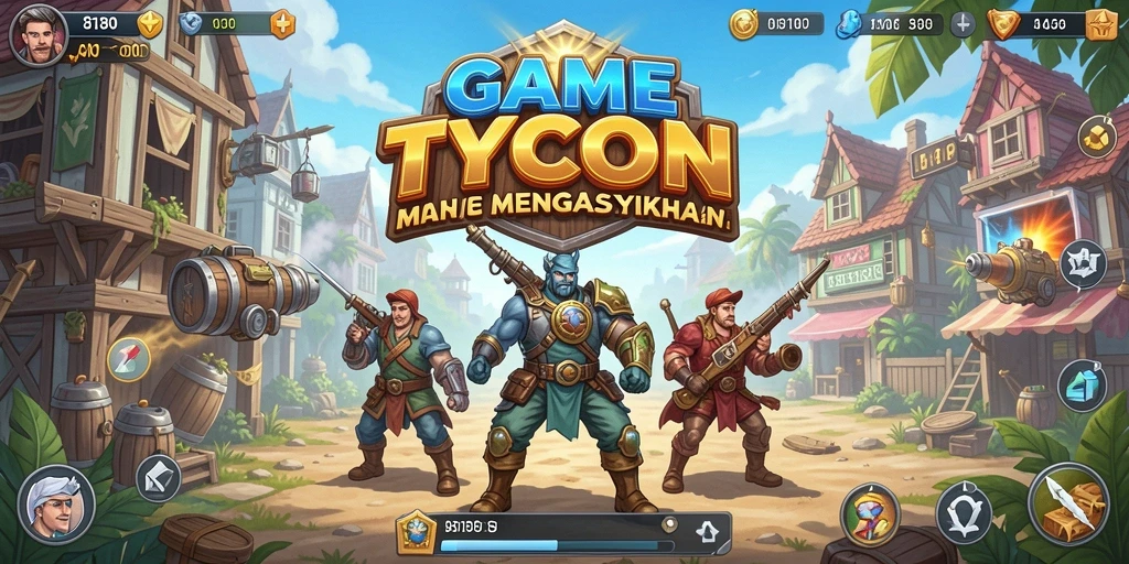 Screenshot game Tycoon menunjukkan keseruan membangun empire bisnis.