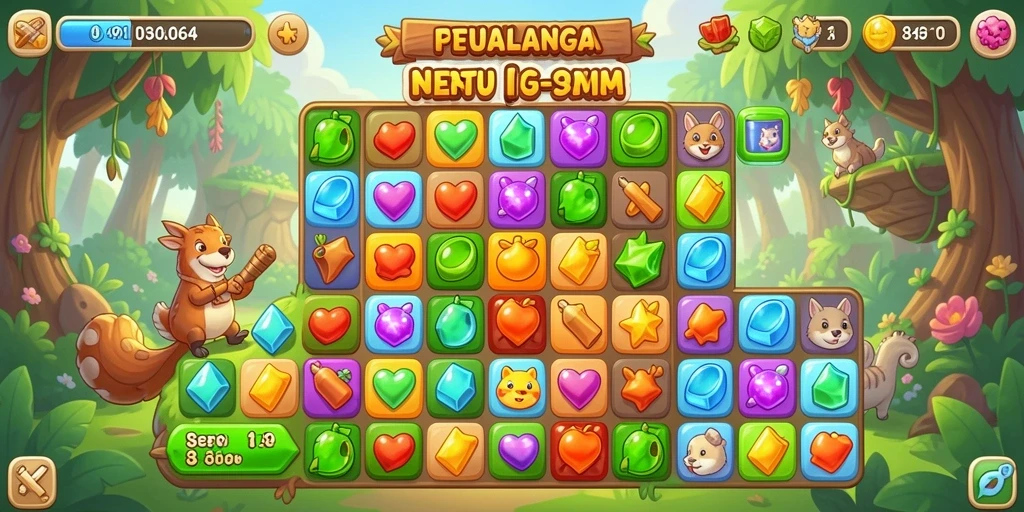 Screenshot gameplay 8364 yang menunjukkan keseruan permainan Match-3.