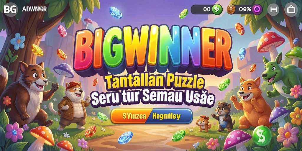 Tampilan gameplay seru dalam BIGWINNER dengan berbagai tantangan puzzle.