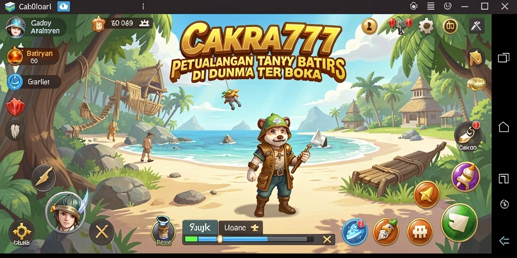 Screenshot gameplay Open World CAKRA777 yang menampilkan petualangan menakjubkan.