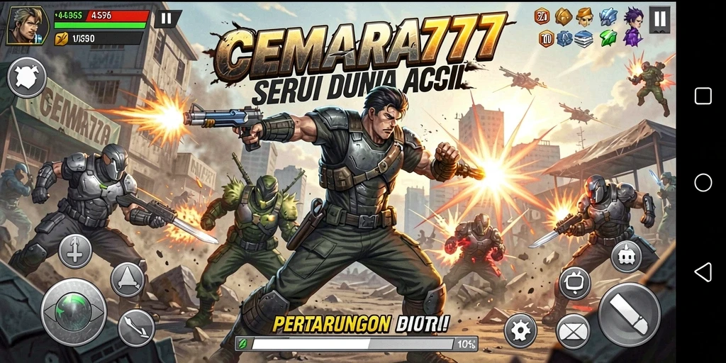 Tampilan gameplay CEMARA777 yang penuh aksi dan pertarungan seru.