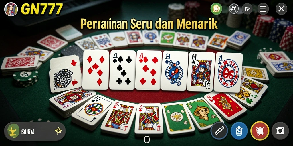Tampilan gameplay domino yang menarik dan interaktif di GN777.