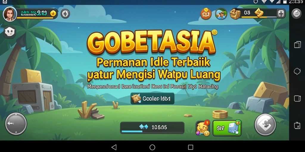 Screenshot utama GOBETASIA menunjukkan gameplay Idle yang asyik.