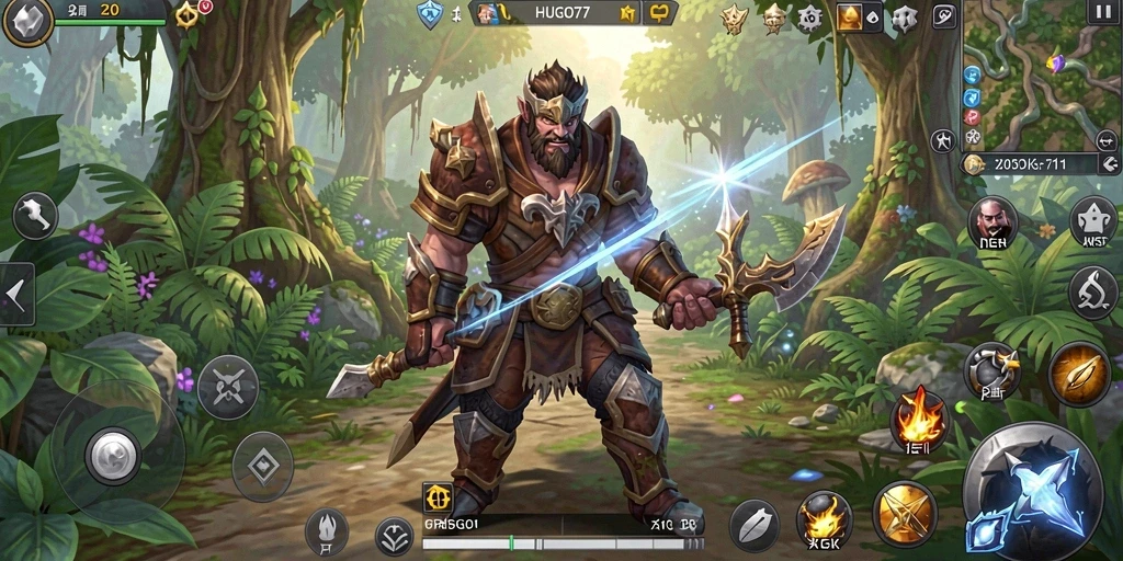 Tampilan gameplay epik HUGO77 yang menantang dalam genre RPG.