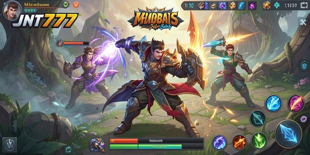 Tampilan gameplay seru di JNT777 MOBA.