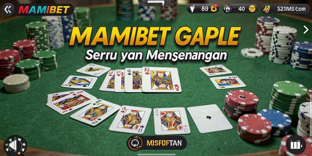 Screenshot gameplay MAMIBET menampilkan suasana permainan Gaple yang seru.