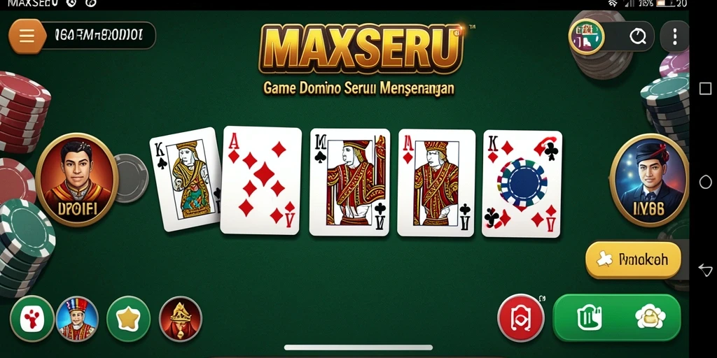 Screenshot gameplay MAXSERU yang menampilkan keseruan permainan Domino.