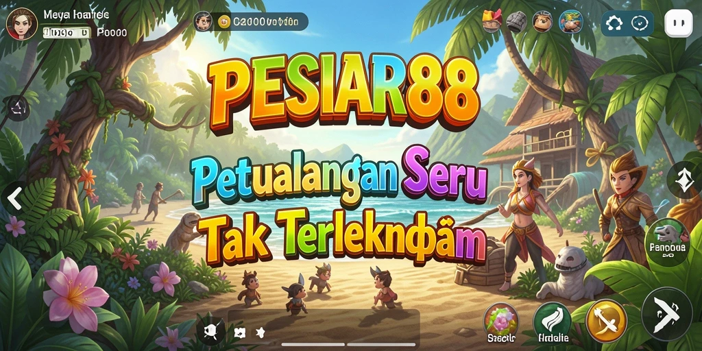 Tangkapan layar utama PESIAR88 menampilkan aksi petualangan yang mendebarkan.