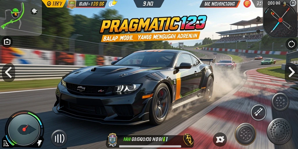 Tampilan gameplay PRAGMATIC123 yang mendebarkan di trek balap.