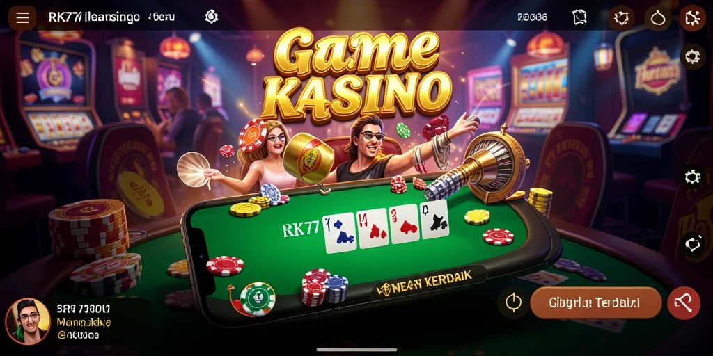 Tampilan gameplay Kasino yang dinamis dan menarik di RK77.