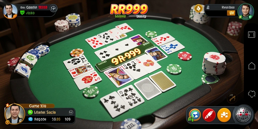 Tampilan gameplay seru RR999 di dalam permainan Gaple.