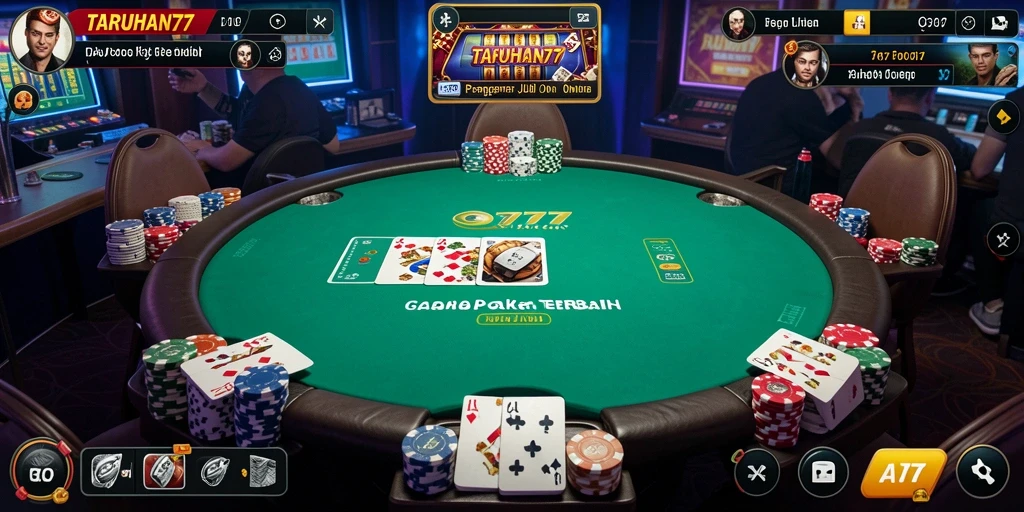 Screenshot TARUHAN77 menampilkan gameplay poker yang seru dan interaktif.