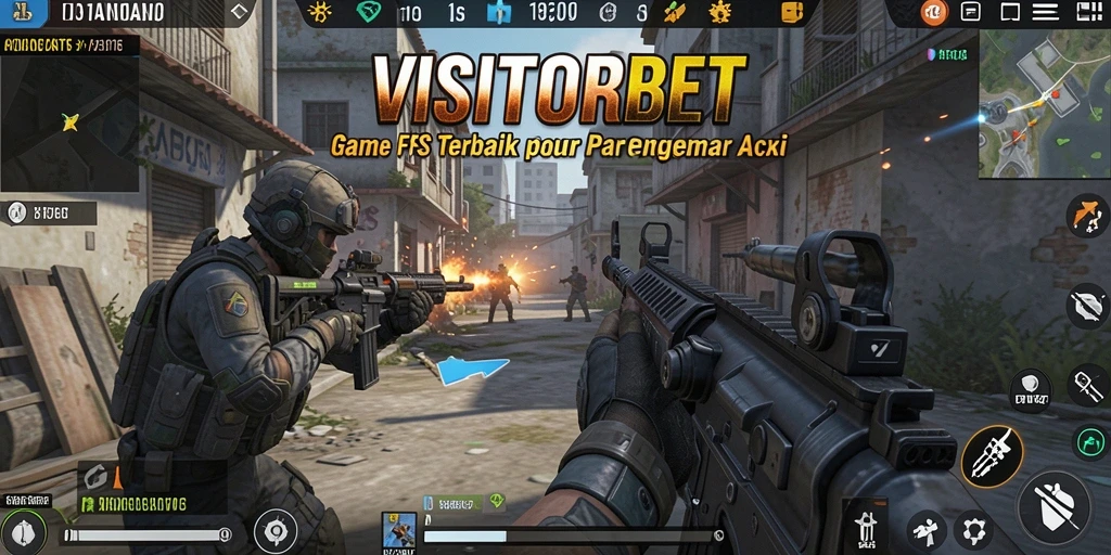Tampilan gameplay seru di VISITORBET dengan aksi menembak yang intens.